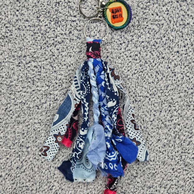 핸드메이드 커스텀 패치 반다나 카라비너 키링 ( OS ) / 11682