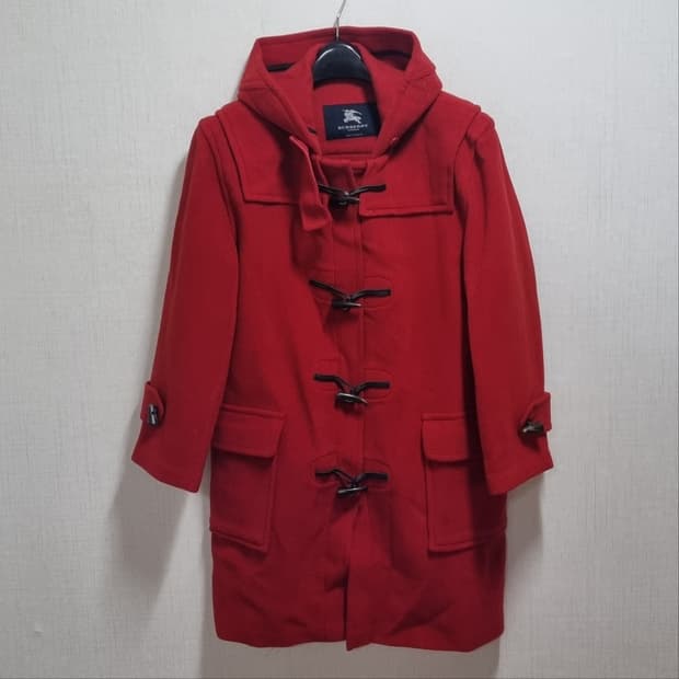 버버리 레드 더플 떡볶이 코트
