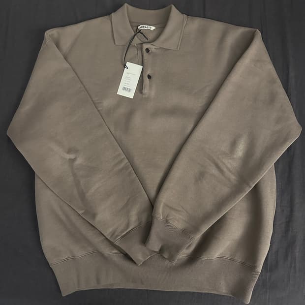 [4] 24AW 오라리 스무스 소프트 스웨트 폴로 올리브 브라운