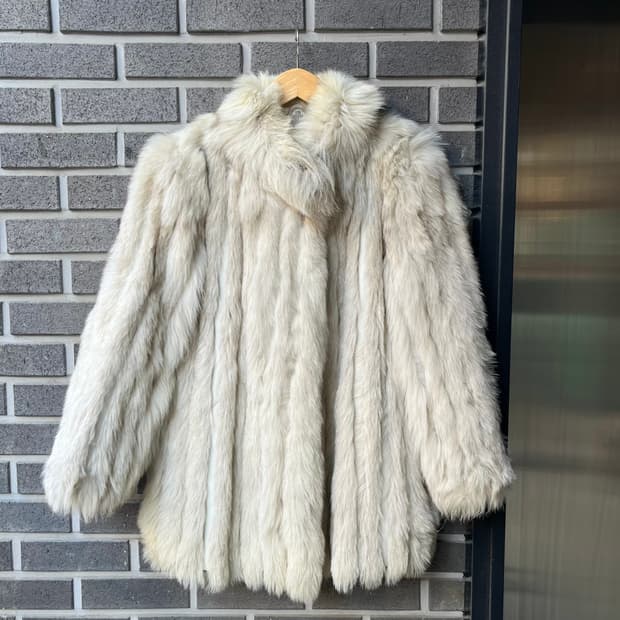 리얼 폭스퍼 자켓 아이보리