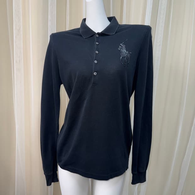  Ralph Lauren 랄프로렌 비즈 카라 긴팔 티셔츠