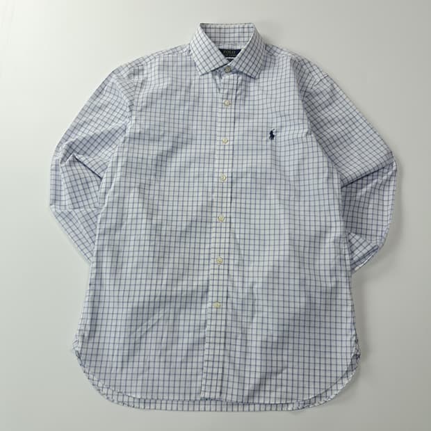CK252 M 폴로 블루 멀티 스몰체크 이지케어 셔츠 남방