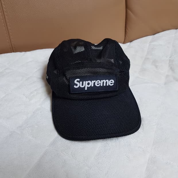 슈프림 메쉬 코듀라 캠프캡 모자 볼캡 블랙 23SS
