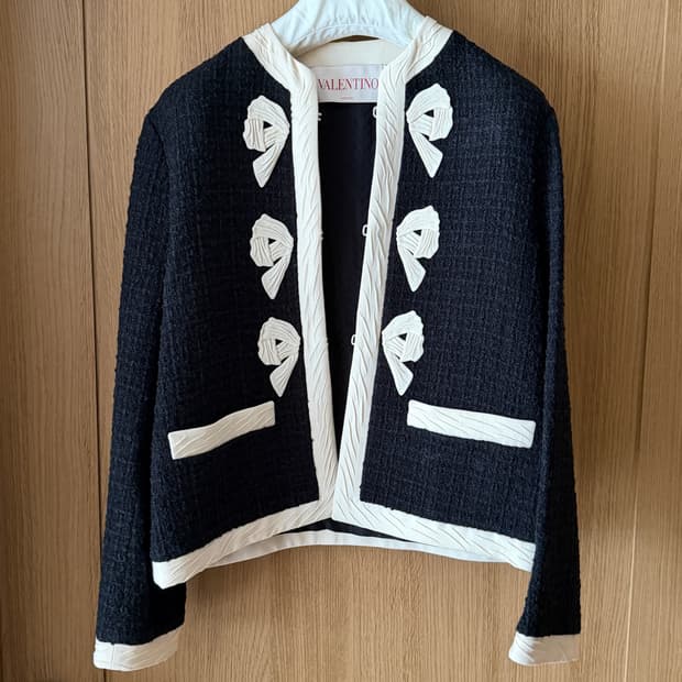 발렌티노 울 트위드 자켓 40