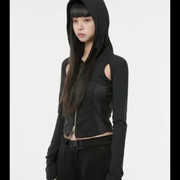 플레어업 컷아웃 후드집업