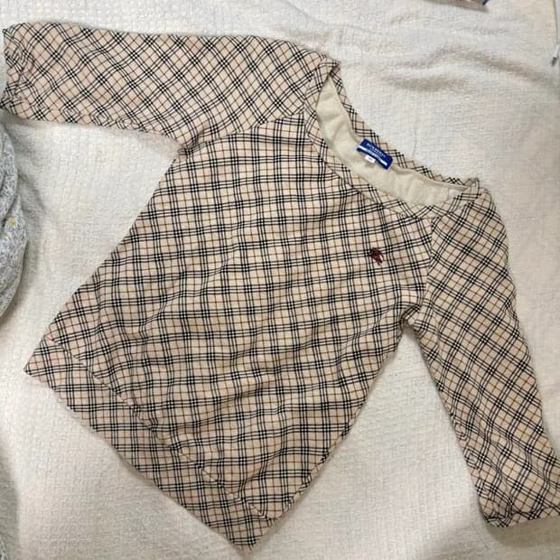 버버리 블루라벨 체크 티셔츠 5부 7부