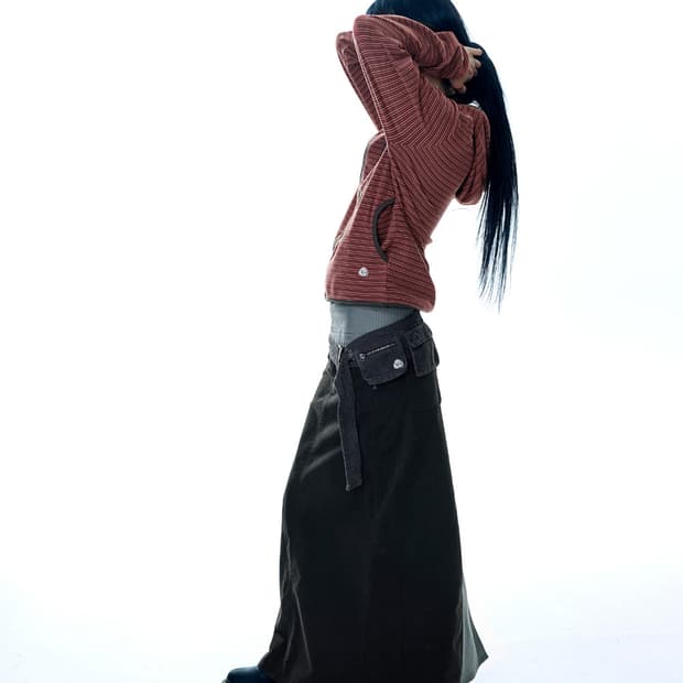 코이세이오 웨이스트 판넬 스커트 웜그레이 2사이즈