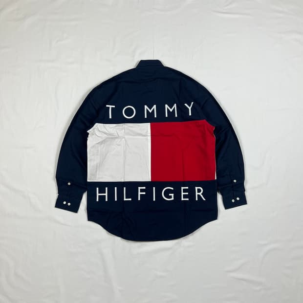 90‘s 타미힐피거 tommy 스펠아웃 빅플래그 셔츠 남방