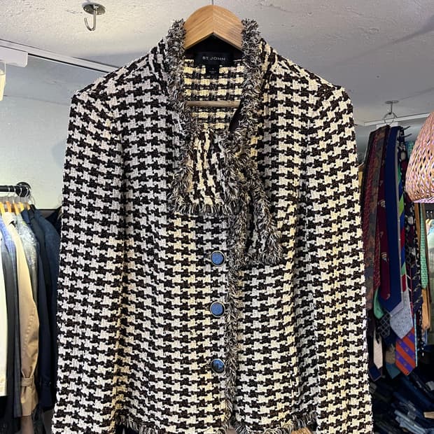 세인트 존 컬렉션 하운즈투스 트위드 자켓 · 미국제