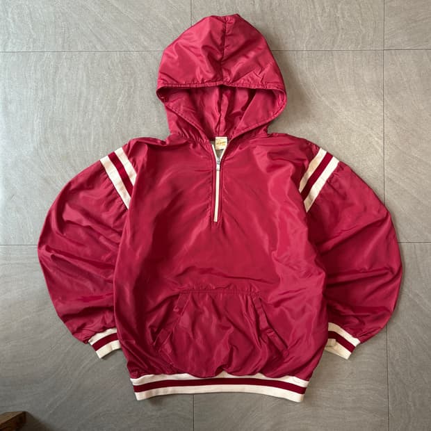 70년대 미국 생산 러셀 레드 나일론 후디 