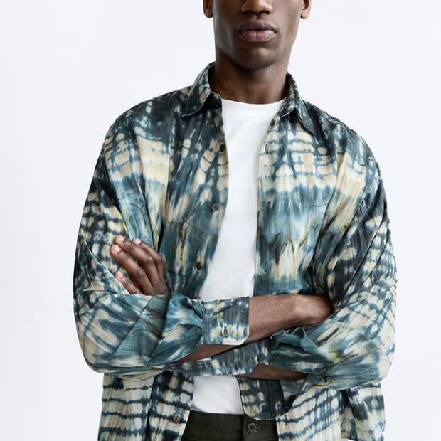 자라/ 타이다이 프린트 셔츠/ XL