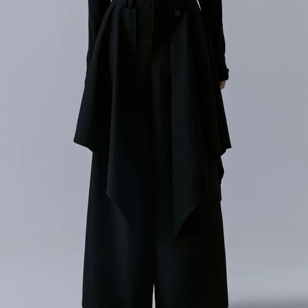 트리밍버드 Layered Drape Wrap Trouser [ Black