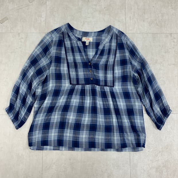 Wrangler 블루 체크 블라우스 #811