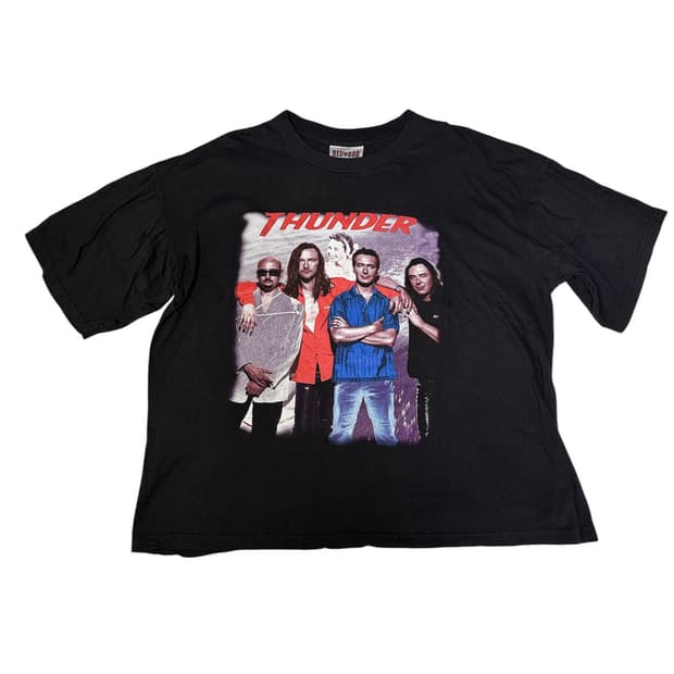 빈티지 90s THUNDER 97 월드 투어 밴드 티셔츠 XL