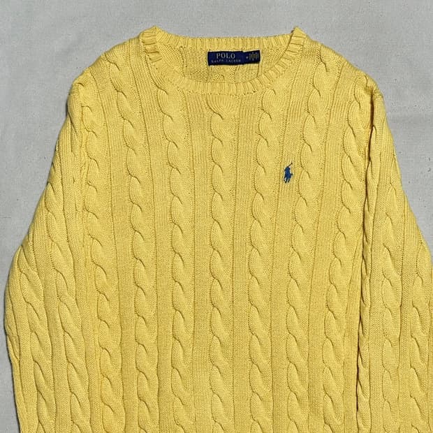 M 폴로랄프로렌 옐로우 케이블 니트
