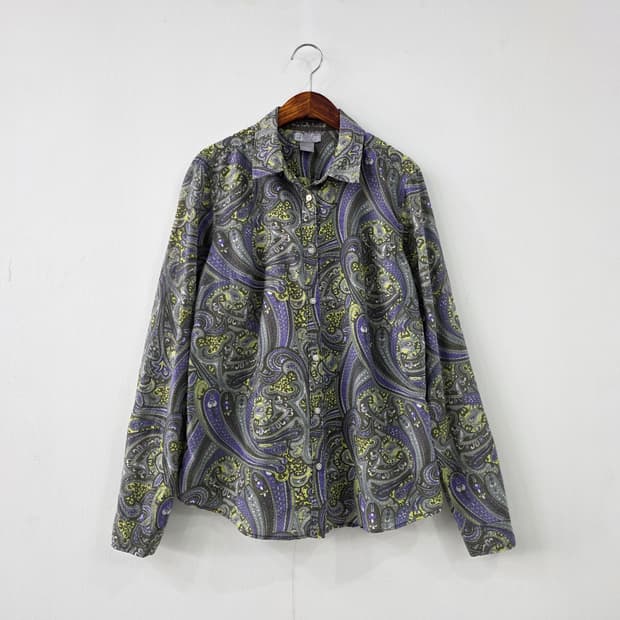 jcp 페이즐리 패턴 실크 혼방 셔츠
