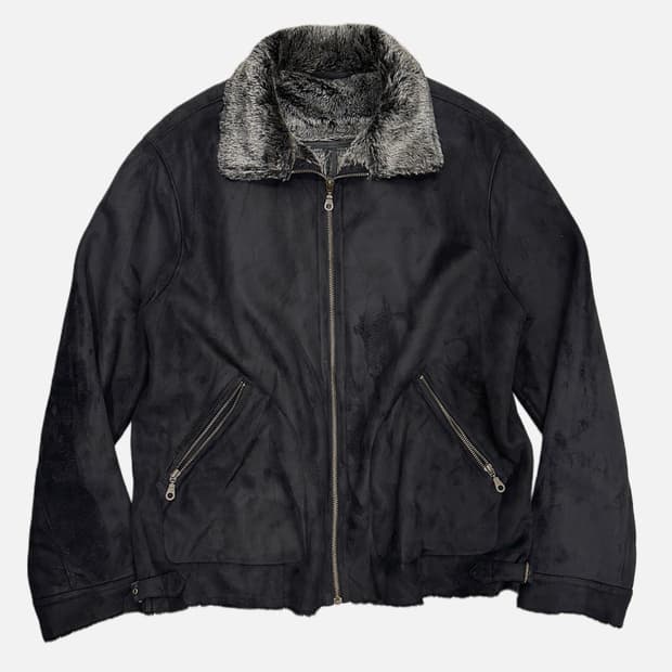 black fur shearling jacket