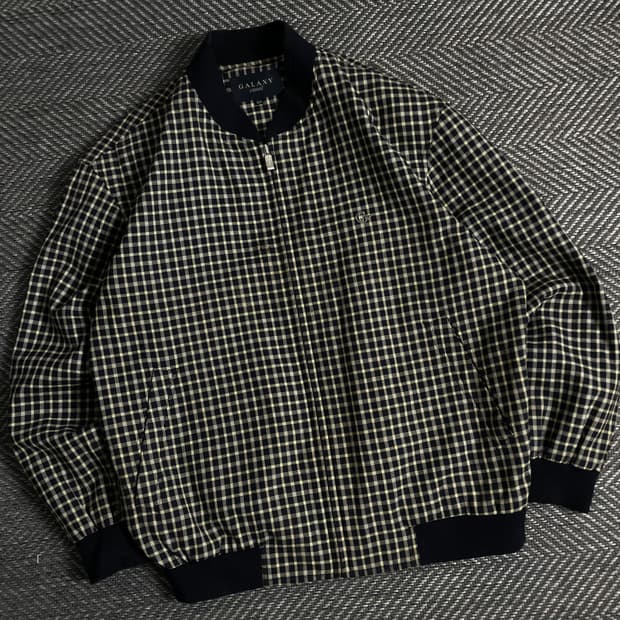 Galaxy 빈티지 체크 패턴 블루종 자켓y 3671