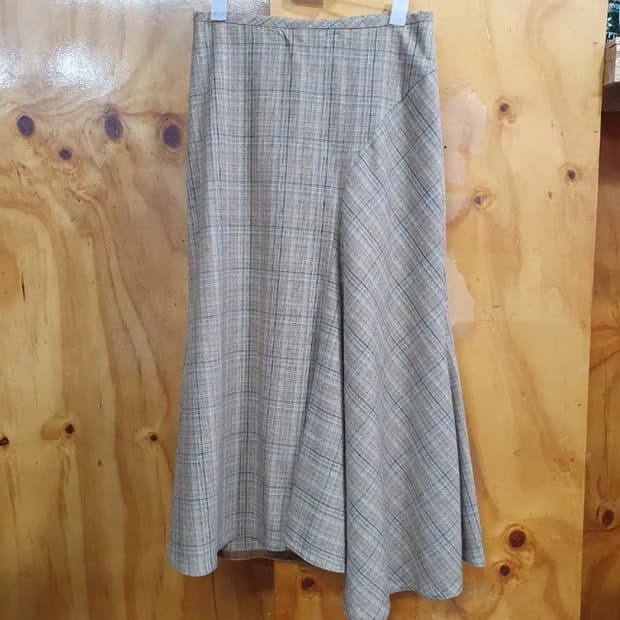 741) 한섬 시스템 체크 롱 치마 스커트