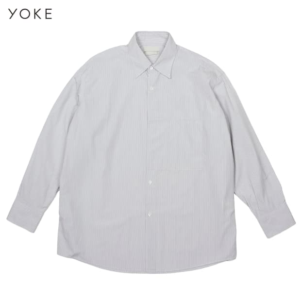 요크 코튼 스트라이프 셔츠