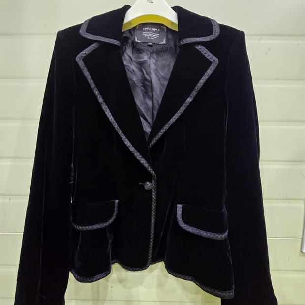 크로커다일 레이디스 벨벳 자켓 블랙 100