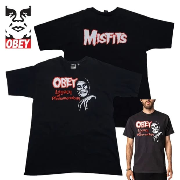 (L) obey x misfits 밴드티셔츠 미스핏츠 빈티지반팔 락티