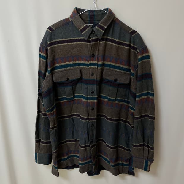 폴로 랄프로렌 나바호 패턴 울 플란넬 셔츠 L/100