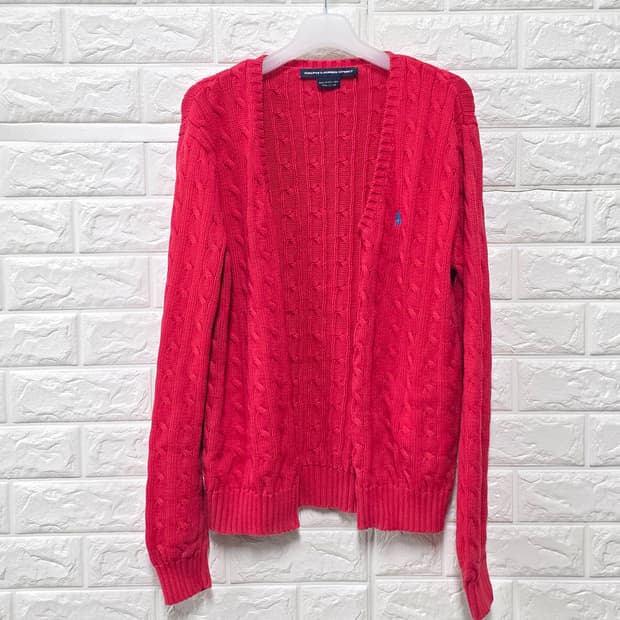 택포_ 폴로랄프로렌 빨간색 가디건M