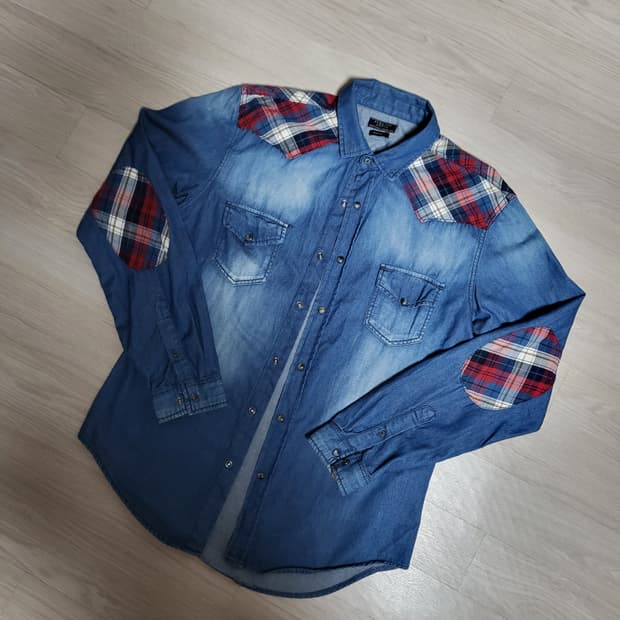 자라 패치워크 데님 셔츠(xl)