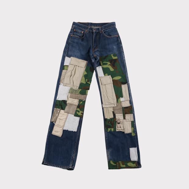 [27~28인치] 리바이스 리메이크 패치워크 데님팬츠