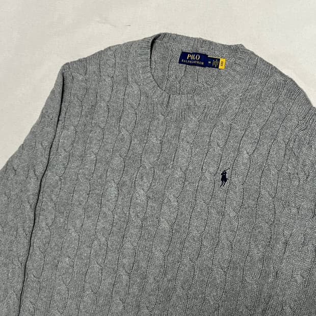 M 폴로랄프로렌 그레이 케이블 니트
