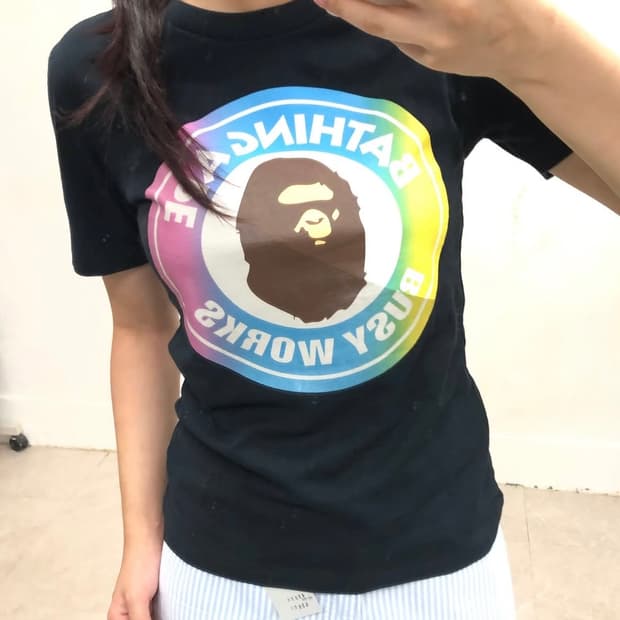 딱붙핏 베이프 반팔 티셔츠