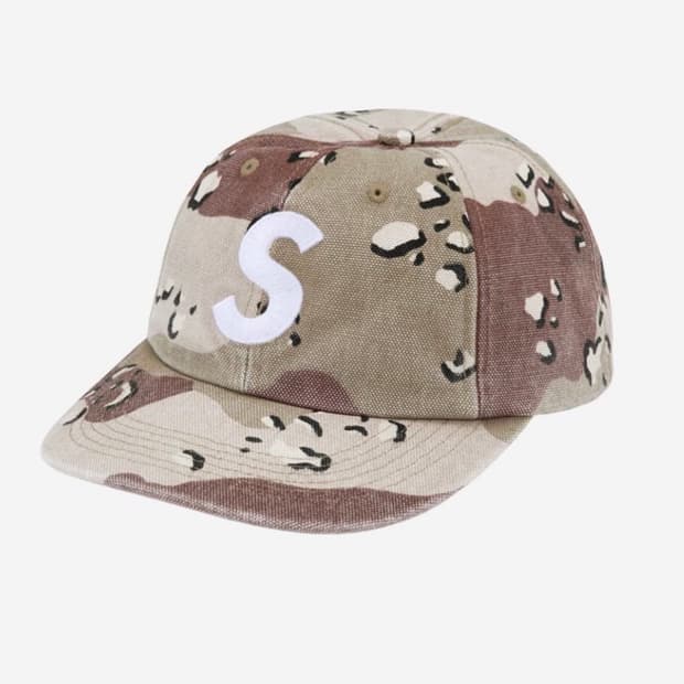 슈프림 피그먼트 S 로고 6-패널 초콜릿 칩 카모 - 24FW