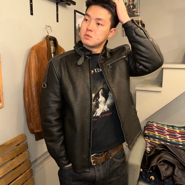 90’s Japanese leather rider shape jacket