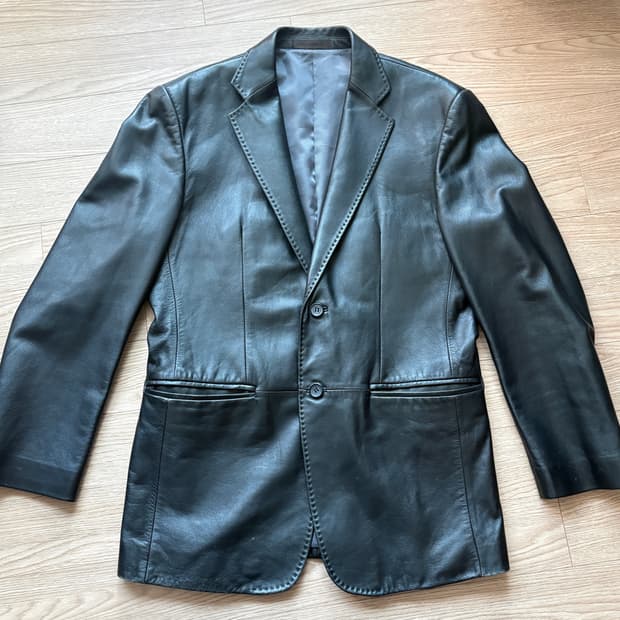 빈티지 블랙 가죽 자켓 블레이저