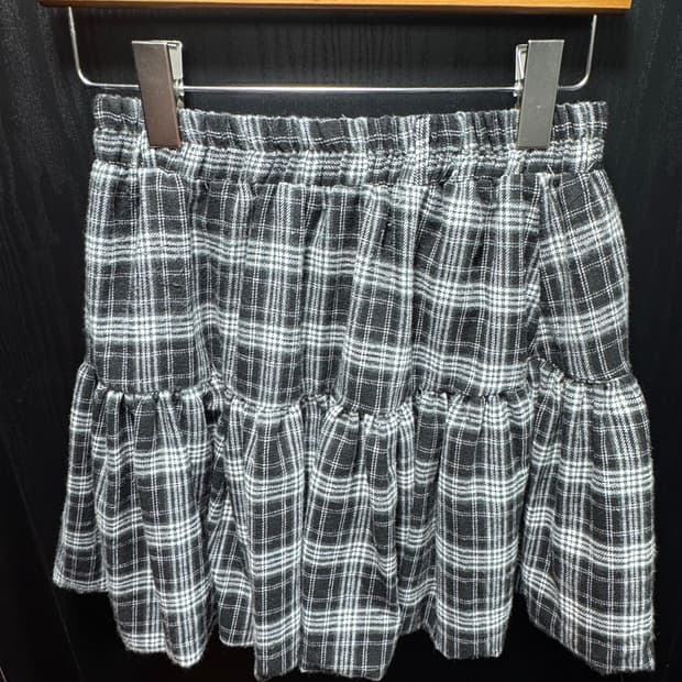vintage skirt 체크 벌룬 스커트