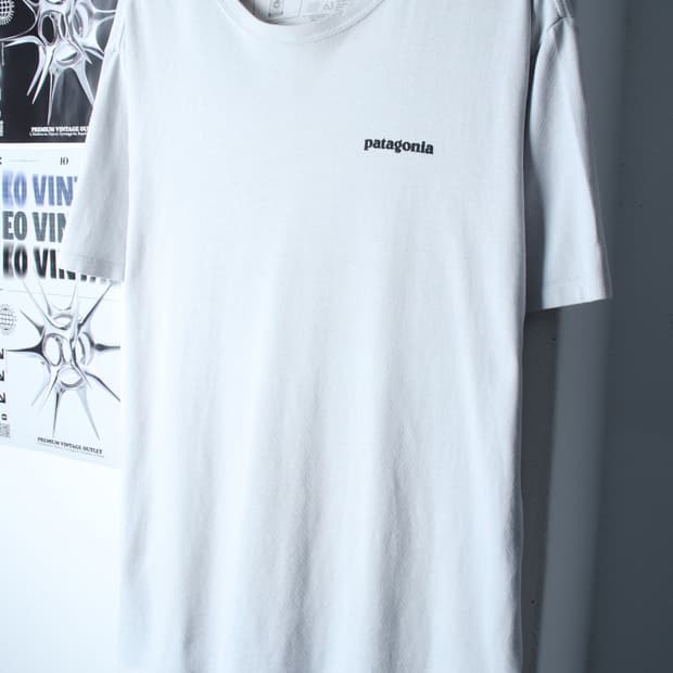 (S-XL) 파타고니아 반팔 티셔츠 사용감 화이트 올드스쿨-H30237
