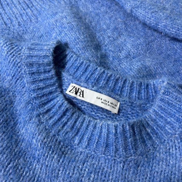 우먼FREE 자라 소라색 알파카혼방 니트