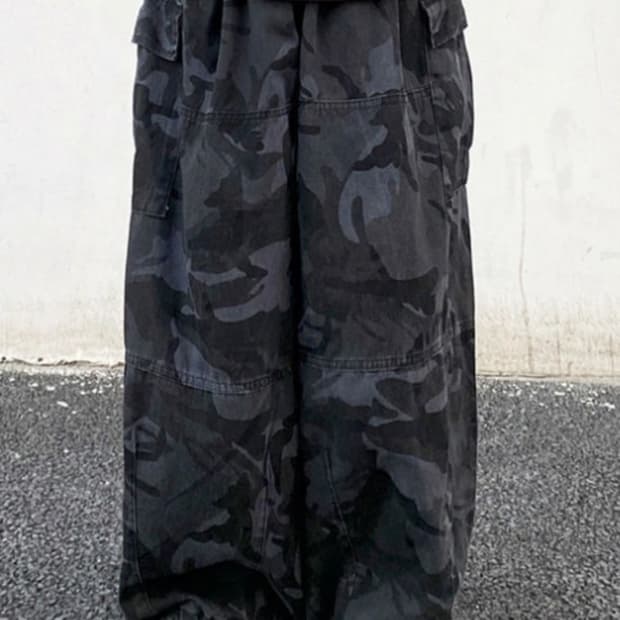 와이드 카모 카고팬츠 바지