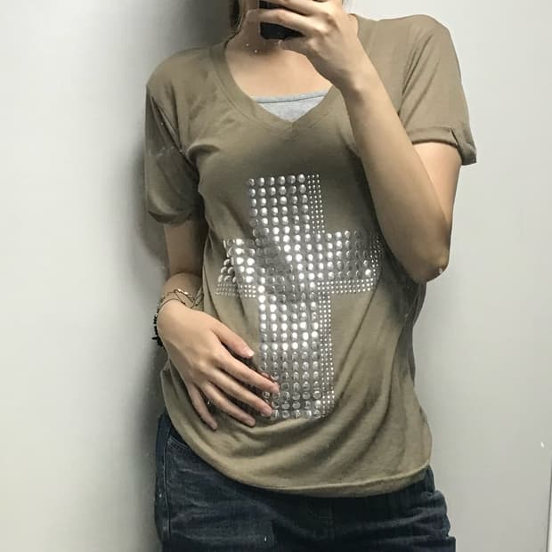 십자가 반팔 티