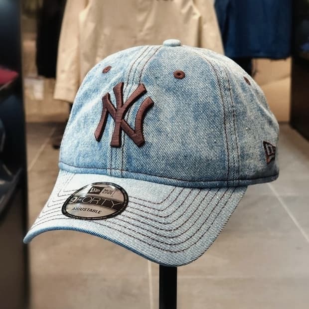 새제품) 뉴에라 뉴욕양키스 NY 데님 언스트럭쳐 볼캡 모자 연청