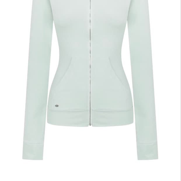 페일제이드 Fitted hooded zip-up pale mint