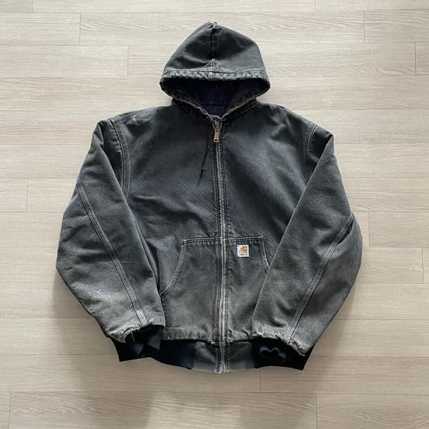 90s 칼하트 블랙 데님 아즈텍 액티브 자켓 j130