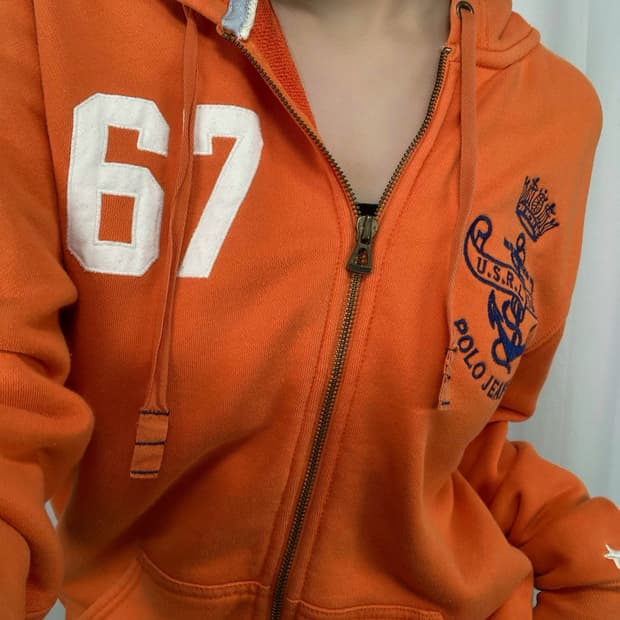 폴로진스 오렌지 후드집업