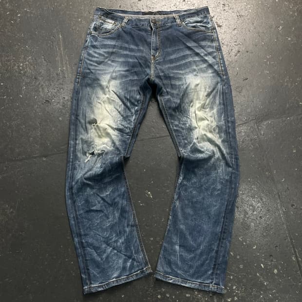 36 에비수 독수리 자수 청바지 