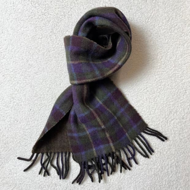 폴로 랄프로렌 타탄체크 헤링본 리버시블 목도리 A1674