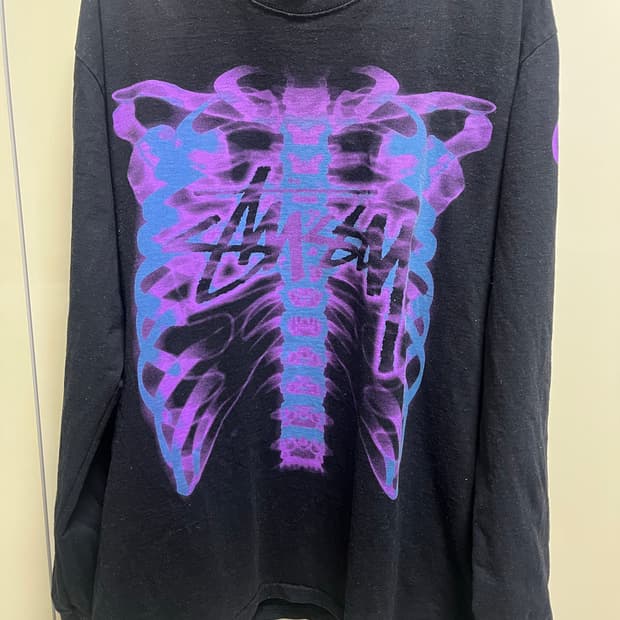 스투시 립 케이지 롱슬리브 티셔츠 블랙