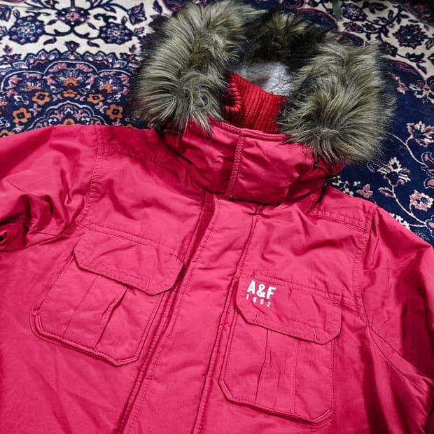 아베크롬비 라쿤퍼 양털 멀티포켓 점퍼 L size