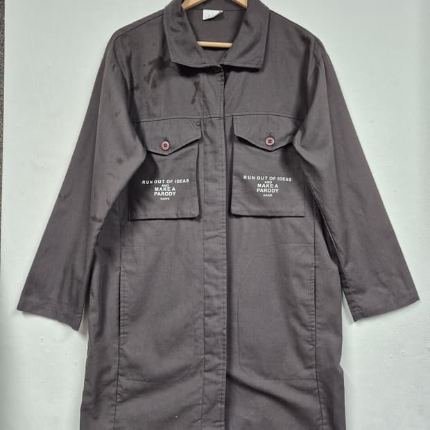 챠콜 경량 롱 자켓