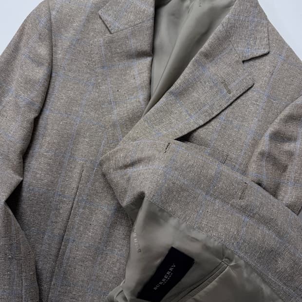 버버리 런던 체크 캐시미어 블렌드 블레이져 자켓 